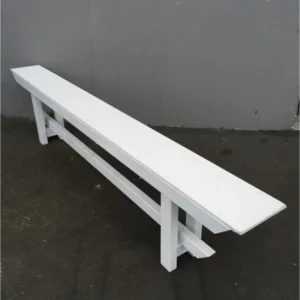 White Wooden Bench Seat 2.4m