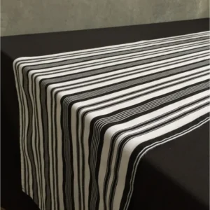 Table Runner Black & White Stripe