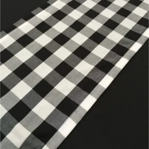 Table Runner Black & White Check 3m