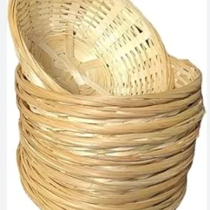 Bamboo Basket Woven Round