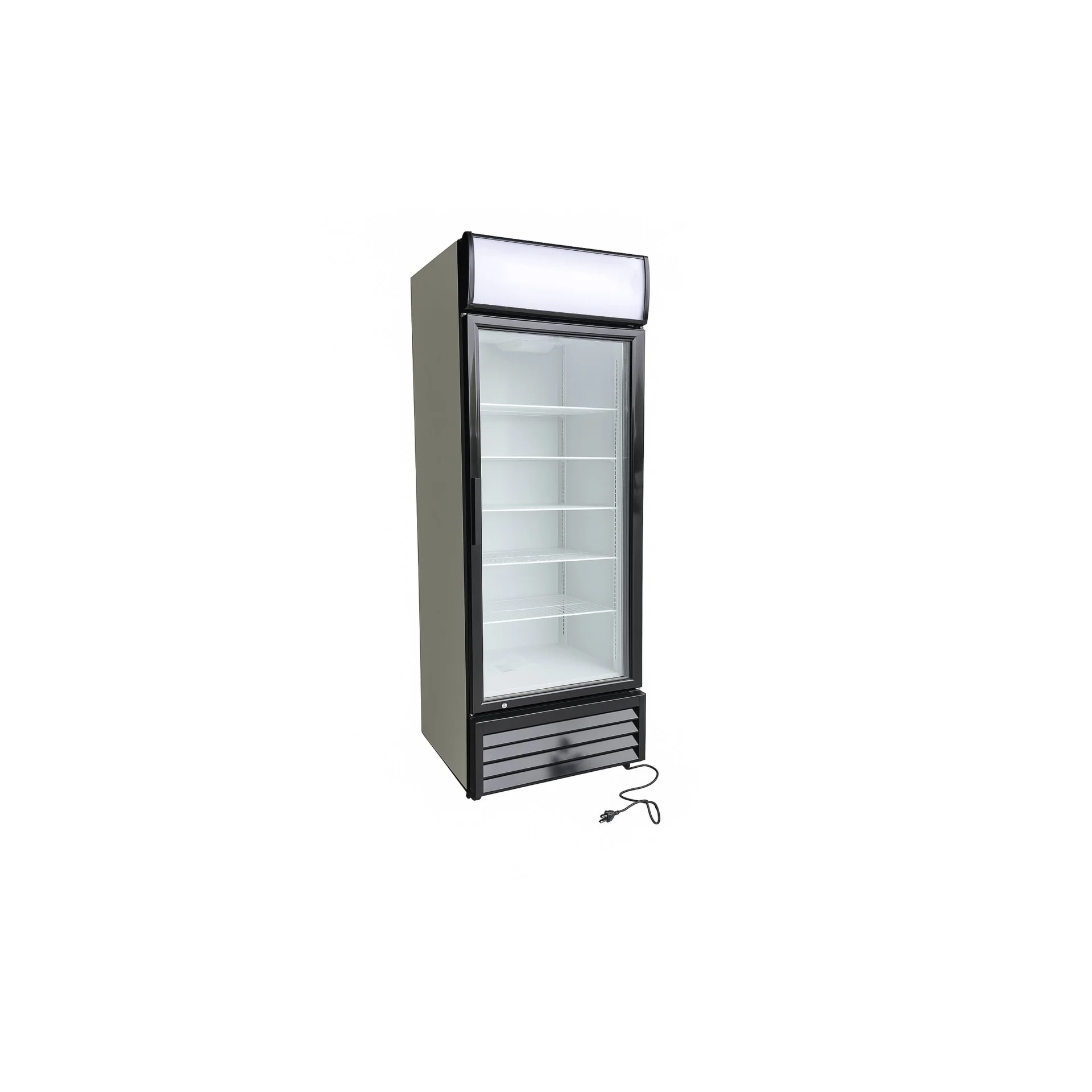 Single Glass Door Fridge - 430L (incl lead; plug; clips; shelves)