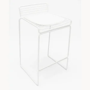 Bird Cage Bar Stool White - with cushion