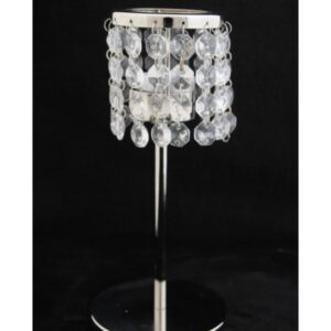 Tea Light Holder w/Crystal Drop Short