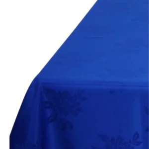 Linen Trestle Royal Blue Damask 120/54 (3.05m x 1.35m)