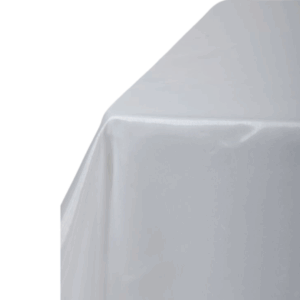 Linen Overlay White Organza Trestle