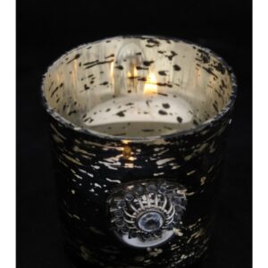 Tea Light Antique Silver Jewelled