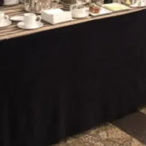 Linen Table Skirt Black Visa Flat 12m