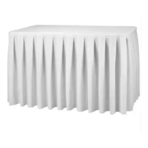 Linen Table Skirt White Visa Pleated 6m
